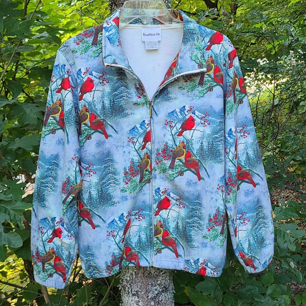 Vintage Cardinal Fleece Zipup by Bon Worth